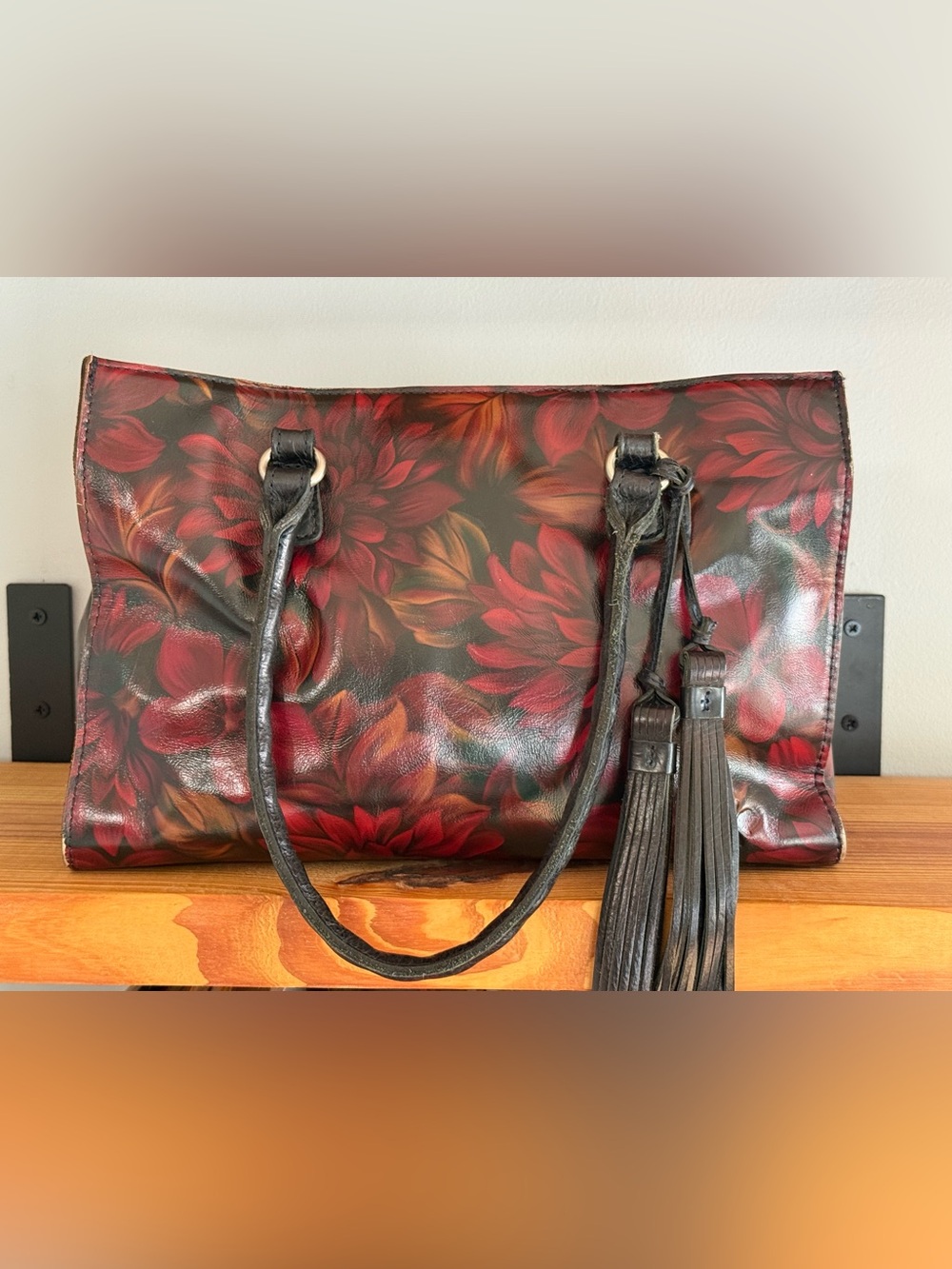 Patricia Nash Primrose Leather Satchel | Rustic Mums Floral